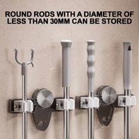 Wall Mounted Storage Rack Bathroom Kitchen Broom Mop Storage Hook Non Perforated Mop Clip Household Suction Cup Organizer Holder