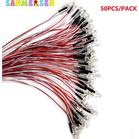 50Pcs/lot SMD Lamp Wired Micro Litz Led Pre-Soldered Chip Wired 3V DIY Railway Model Toy Train Model Scenes Toy Light 30cm