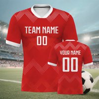 Custom Soccer Team Jersey Red Personalized Name Number Football Shirt for Men Women Kids S-4XL