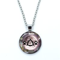 Therian Symbol Cat Wolf Fox Therian Glass Dome Cabochon Pendant Fashion Crystal Jewelry