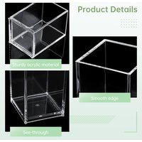 6/10pc Transparent Acrylic Plastic Storage Box Desk Stationery Pen Holder Light Luxury High-grade Cosmetic Brush Storage Bucket