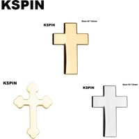 Silvery Cross Metal Badges On A Pin Brooch Jewelry Rozetten Papier XY0109-1