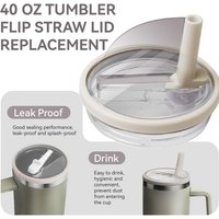 40 oz Tumbler Flip Straw Lid Replacement Reusable Leak Proof Tumbler Cover Compatible with Stanley Cup Lid Accessories