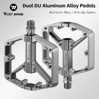 WEST BIKING Dual DU Bike Pedals Aluminum Alloy Widen Anti-slip Bicycle Pedal Lightweight Cycling Pedal MTB Road Bike Accessories