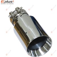 Dilayer Stainless Steel Car Muffler Tip Universal Silver Exhaust Pipe Mufflers End Nozzle Decoration Bevel