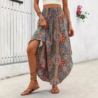 Casual Printed High Waist Women's Skirt Elegant Style Daily Wear Loose Fit Umbrella Skirt Versatile Fashionable Ladies Skirt