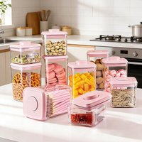 Airtight Food Storage Jars Kitchen Organizer Jars with Pop Up Lids BPA Free Clear Suitable for Dry Foods and Nuts