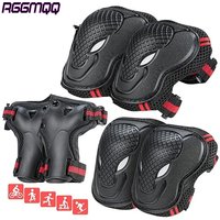 6PCS Adult/Youth Knee Pad Elbow Pads Wrist Guards Protective Gear Set for Roller Skates Cycling Skateboard Scooter Riding Sports