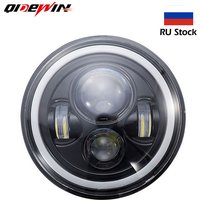 7Inch LED Headlight White Halo Angle Eyes Led Headlamp Hi/Low Turn Signal for Urban 4x4 Suzuki Samurai Jeep Wrangler Off Road