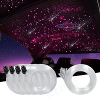 Optic Fiber Light RGBW Meteor Light 0.75mm 2-4 Meter Starry Sky LED 115 -690PCS Transparent PMMA Car Party Home Decoration Lamp