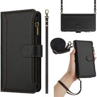 Shoulder Wallet Case For Cubot Note 40 Max 5 P80 P50 A30 A20 A10 Multi 9 Cards Wireless Charging Leather Lanyard Flip Cover