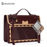 Bear Stamp Print Ita Bag, British Vintage Aesthetic Messenger Crossbody Bag for Daily Commute, Cute Kawaii Shoulder Purse