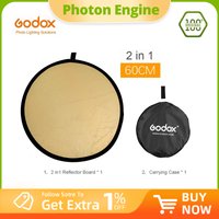 Godox 24" 60cm 2 in 1 Portable Collapsible Light Round Photography Reflector for Studio Multi Photo Disc