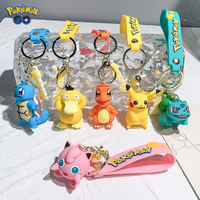 New Pikachu Figurine Fashionable Cartoon Keychain Pokemon Anime Decorative Kawaii Charmander Psyduck Doll Keyring Kid Cute Gift