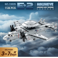 Klemmbausteine Flugzeug-Serie E2 Hawkeye Frühwarnsystem Bausteine-Set Militärflugzeuge Montagemodell Technische Kreative Spielzeuge Geschenke für Erwachsene 1144 Teile