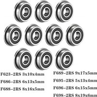 10Pcs F623 F686 F688 F689 F695 F696 F698 -2RS Bearing 5x13x4mm Flanged Miniature Deep Groove Ball Bearings for VORON 3D Printer