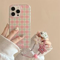 Feather Texture Phone Case for Huawei Honor X5c X9d X7d 400 200 X6a X8b X7a X9a X7b X9c Smart Plus Lite Pro 4G 5G Ins Pink Plaid