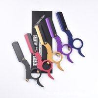 199(2)-Vintage Manual Ring-Shaped Razor Holder - Men's Grooming Stainless Steel Razor for Shaving & Eyebrow Trimming