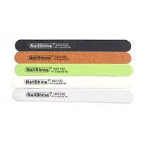5 Pcs/Lot Professional Wood Nail File Reuse Half Moon Nails File Grit 80/100/120/150/180/240/320 For Carentry/Salon/Personal/DIY