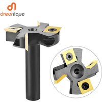 Dreanique 2-Flute Wood Planer Bit 38.1mm 45mm Cutting Spoilboard Surfacing Router Bit Insert Carbide Slab with ATS-Coated Insert