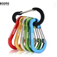 Ausleger Angeln CC1 6Pcs Aluminium Legierung Karabiner Schlüsselbund Outdoor Camping Klettern Snap Clip Lock Schnalle Haken Angeln Zubehör