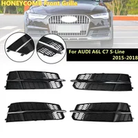 Pair Front Bumper Fog Light Grille Cover 4G0807681AN Replacement For AUDI A6 C7 2014 2015 2016 2017 2018 A6L Front Grille Grill