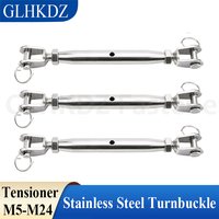 M5-M24 316 Stainless Steel Marine Closed Body Jaw Turnbuckle Bolt Wire Rope Tensioner Length Adjuster Clamp Marine Rigging Screw