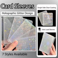 10Pcs B8 Side Opening Holographic Laser Card Sleeves PVC Holder Protector with Single-Sided Film for TCG Cards 3inch Photocard
