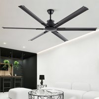 72 Inch Aluminum Large Industrial Fan and Remote Noiseless 6 Speed Reversible Patios Ceiling Fan