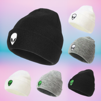 New Knit Hat Hip-hop Style Skull Pattern Embroidery Skull Knit Hat Warm Woolen Hat for Men and Women Beanies