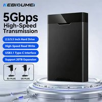 Kebidumei 3.5 inch HDD Case 5Gbps High Speed Hard Drive Enclosure SATA to USB3.1 External Hard Drive 20TB Expansion for PC Lapop