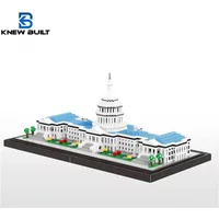 KNEW BUILT Capitol City Construction White House Micro Building Blocks US Mini Architecture Adult Children Toys Assemble Bricks