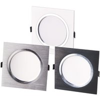 LED Square Downlights 5W 10W Dimmable AC85-265V Brush silver LED Ceiling Lamp Down Light for Kitchen/Home/Office Indoor Lighting