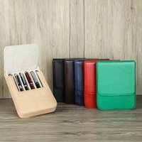 Genuine Leather Pen Case for Fountain Pen Cowhide 6 Pens Holder School Office Pencil Pouch Bag Men Women Adult Student Best Gift