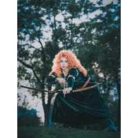 Brave Legend Princess Melinda Green Velvet Princess Dress Role-Play Costume, Festival Theme Party Stage Performance Costume