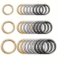 10 spring O-ring alloy trigger round snap fasteners, 3-color hook clip DIY accessory keychain buckles