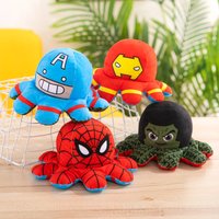 20-40cm Plush Doll Avengers Spiderman Iron Man Captain America Hulk Thanos Octopus Plush Cartoon Toy That Can Be Flipped Gift
