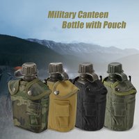 1L Outdoor Military Canteen Bottle Camping Hiking Backpacking Survival Water Bottle Kettle with Cover canteen bottle with cover