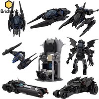 Bricklink MOC Superhero Knight Batcave Technical Car Batmobiles Tumbler Vehicles Batpod Batwing Building Blocks Kid Toys Gift
