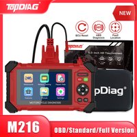 Topdiag M216 OBDII Motorcycle Diagnostic Tool For BMW/Yamaha/KTM/SUZUKI Support EURO5 Read Clean Fault Code Injector ABS Test