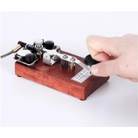 K-8 Training CW Key Sound Light Manual Transmission Training Morse Code Key Rosewood Base 304 Stainless Steel