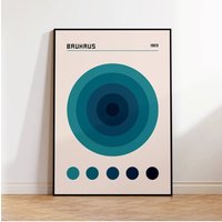 Modern Abstract Bauhaus Blue Color Code Wall Art Aluminum Frame Prints Canvas Painting Poster Living Room Home Decor