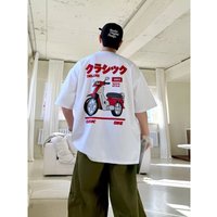 Honda men's and women's motorcycle T-shirt Summer new Car Logo Crew Neck Punk casual trend retro short-sleeved top