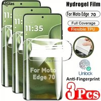3Pcs Full Coverage Screen Protector Hydrogel Film Compatible with Motorola Edge 70 60 50 Stylus 60 Pro 60 Ultra 50 Neo Film