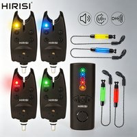 Hirisi Wireless Carp Fishing Bite Alarm Set 1+4 Waterproof LED Indicator with Swinger Night Fishing Tackle Accessories SR