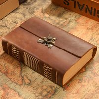 AIGUONIU Genuine Leather Sketchbook Retro Diary Thickened Notebook Classic Handmade Creative Notepad Wholesale