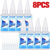 LOOLIFL 1-8pcs 502 Super Glue Instant Quick-drying Cyanoacrylate Adhesive Leather glass Wood Metal Strong Bond Liquid Glue Tool