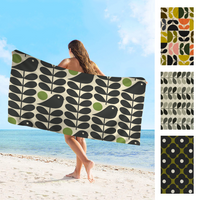 Orla Kiely Leaf Flower Towel Microfiber Beach Towel Absorbent Quick dry Soft Yoga Swimming Resort Mountain Climbing Towel