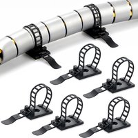 10/20/30PCS Cable Tie Wire Management Clips Cable Organizer for Desk Wall Adjustable Cable Holder Power Cord Car Organizer Clamp