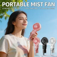 Portable Humidifier Fan Mini Handheld Mist Fan Portable USB Rechargeable Handheld with Humidifier Mini Water Spray Hand Amagi